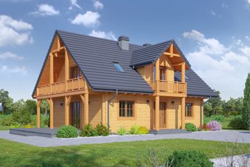  Projekt domu Jaworki 13 dw (KRP2025) - projekt domu parterowego z poddaszem - Zdjęcie 1