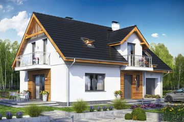  Projekt domu Pinczer 7 z garażem (WRL1031) - projekt domu parterowego z poddaszem - Zdjęcie 1