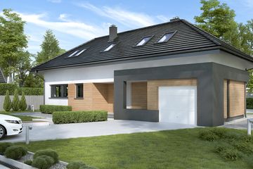  Projekt domu HomeKoncept-15 (KRX1015) - projekt domu parterowego z poddaszem - Zdjęcie 2