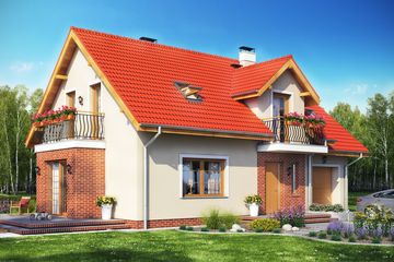  Projekt domu Pinczer 8 z garażem (WRL1032) - projekt domu parterowego z poddaszem - Zdjęcie 1