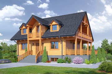  Projekt domu Milicz 17 dw (KRP2028) - projekt domu parterowego z poddaszem - Zdjęcie 1