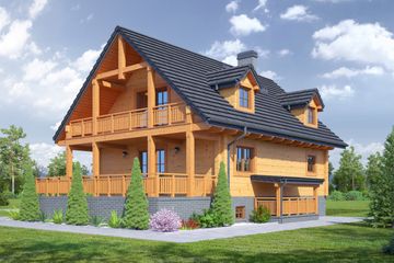  Projekt domu Milicz 17 dw (KRP2028) - projekt domu parterowego z poddaszem - Zdjęcie 2