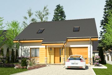  Projekt domu Jarząbek III z garażem 1-st. [A] (WRF1678) - projekt domu parterowego z poddaszem - Zdjęcie 3