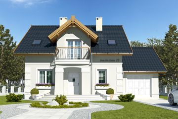  Projekt domu Szafir z garażem 1-st. [A] (WRF1583) - projekt domu parterowego z poddaszem - Zdjęcie 3