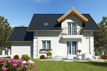  Projekt domu Szafir z garażem 1-st. [A] (WRF1583) - projekt domu parterowego z poddaszem - Zdjęcie 4