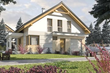  Projekt domu Nowinka II z garażem 1-st. [A] (WRF1684) - projekt domu parterowego z poddaszem - Zdjęcie 1