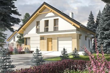  Projekt domu Nowinka II z garażem 1-st. [A] (WRF1684) - projekt domu parterowego z poddaszem - Zdjęcie 2