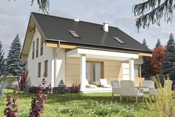  Projekt domu Nowinka II z garażem 1-st. [A] (WRF1684) - projekt domu parterowego z poddaszem - Zdjęcie 3