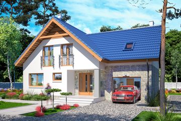  Projekt domu Puk 3 (WOE1103) - projekt domu parterowego z poddaszem - Zdjęcie 1