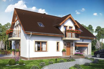  Projekt domu Sznaucer 4 z garażem XL (WRL1034) - projekt domu parterowego z poddaszem - Zdjęcie 1