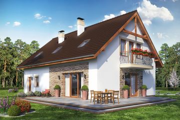  Projekt domu Sznaucer 4 z garażem XL (WRL1034) - projekt domu parterowego z poddaszem - Zdjęcie 2