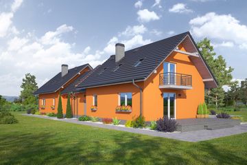  Projekt domu Helenowo abg bliźniak (KRP2030) - projekt domu parterowego z poddaszem - Zdjęcie 2