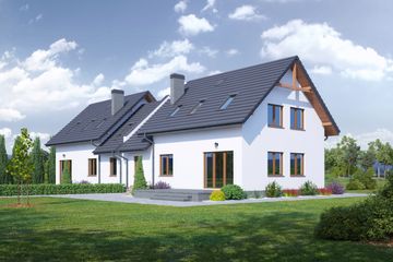  Projekt domu Pruszków ab (KRP2038) - projekt domu parterowego z poddaszem - Zdjęcie 2