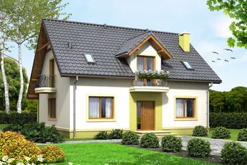  Projekt domu Awokado (WOF1096) - projekt domu parterowego z poddaszem - Zdjęcie 1