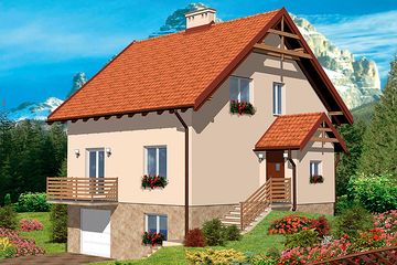  Projekt domu Montieri Termo (KRH1431) - projekt domu parterowego z poddaszem - Zdjęcie 1