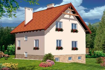  Projekt domu Montieri Termo (KRH1431) - projekt domu parterowego z poddaszem - Zdjęcie 2