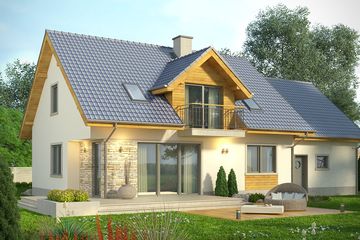  Projekt domu Kasztan 2G (WRN1367) - projekt domu parterowego z poddaszem - Zdjęcie 1