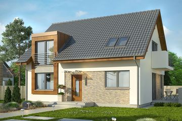  Projekt domu Tabasco (WRN1368) - projekt domu parterowego z poddaszem - Zdjęcie 1