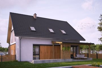  Projekt domu Longiturnus I G1 (SLS1086) - projekt domu parterowego z poddaszem - Zdjęcie 2