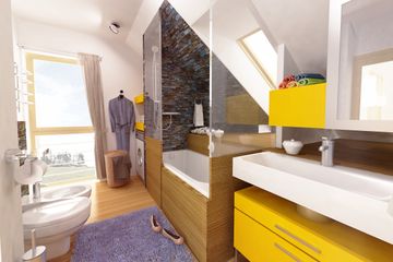  Projekt domu Nowinka II z garażem i wiatą bliźniak [A1-BL1] (WRF1685) - projekt domu parterowego z poddaszem - Zdjęcie 6