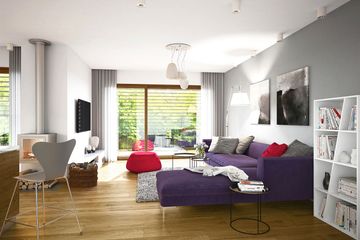 Projekt domu Riko II G1 energo - parterowy z poddaszem dom o powierzchni 134,53 m², dach dwuspadowy - ujęcie 6
