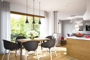 Projekt domu Riko II G1 energo - parterowy z poddaszem dom o powierzchni 134,53 m², dach dwuspadowy - ujęcie 7
