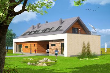  Projekt domu MD-26 (KKA1028) - projekt domu parterowego z poddaszem - Zdjęcie 2