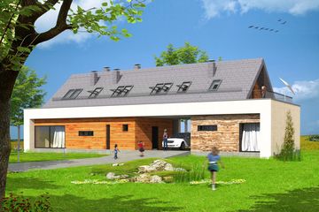  Projekt domu MD-26 (KKA1028) - projekt domu parterowego z poddaszem - Zdjęcie 3