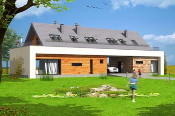  Projekt domu MD-26 (KKA1028) - projekt domu parterowego z poddaszem - Zdjęcie 5