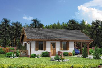  Projekt domu letniskowego Awinion dom letniskowy szkielet drewniany (SLN2412) - projekt domu letniskowego parterowego - Zdjęcie 1