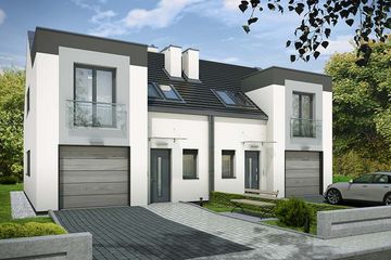  Projekt domu Emil - bliźniak pl+p (WRD2685) - projekt domu parterowego z poddaszem - Zdjęcie 1