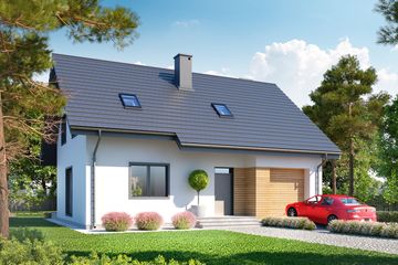  Projekt domu Eco 02 (WOZ1001) - projekt domu parterowego z poddaszem - Zdjęcie 1