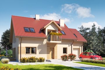  Projekt domu Eco 06 (WOZ1003) - projekt domu parterowego z poddaszem - Zdjęcie 1