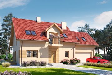  Projekt domu Eco 07 (WOZ1004) - projekt domu parterowego z poddaszem - Zdjęcie 1