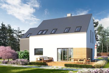 Projekt domu Eco 09 - parterowy z poddaszem dom o powierzchni 119,06 m², dach dwuspadowy - ujęcie 2
