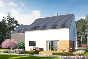 Projekt domu Eco 10 - parterowy z poddaszem dom o powierzchni 130,44 m², dach dwuspadowy - ujęcie 2