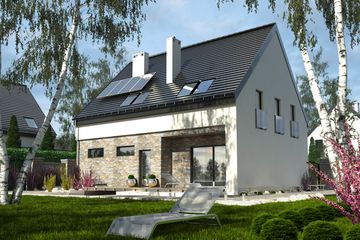  Projekt domu Bernikla z garażem 1-st. [A] (WRF1693) - projekt domu parterowego z poddaszem - Zdjęcie 2