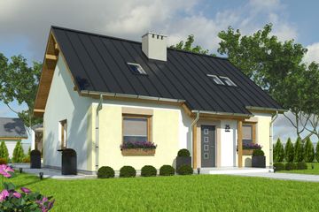 Projekt domu Marcin II bez garażu [B] (WRF1695) - projekt domu parterowego z poddaszem - Zdjęcie 1