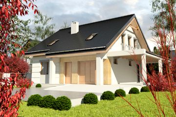  Projekt domu Nowinka III z garażem i wiatą [A1] (WRF1688) - projekt domu parterowego z poddaszem - Zdjęcie 3