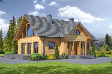  Projekt domu Chmielów dw 15-0k (KRP2046) - projekt domu parterowego z poddaszem - Zdjęcie 1