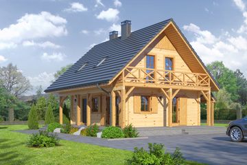  Projekt domu Świdnica mała dwl-0k (KRP2050) - projekt domu parterowego z poddaszem - Zdjęcie 1