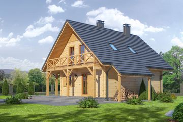  Projekt domu Świdnica mała dwl-0k (KRP2050) - projekt domu parterowego z poddaszem - Zdjęcie 2