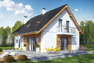  Projekt domu Sowa 11 bez garażu (WRL1036) - projekt domu parterowego z poddaszem - Zdjęcie 2
