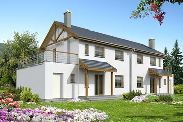 Projekt domu Glasgow II LMBL43 - z pełnym piętrem dom o powierzchni 89,17 m², dach dwuspadowy - ujęcie 3