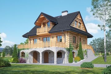  Projekt domu Jaworzynka mała dw (KRP2053) - projekt domu parterowego z poddaszem - Zdjęcie 1