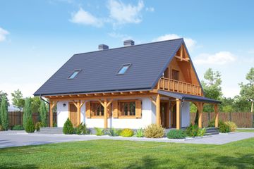  Projekt domu Świdnica 36 ms (KRP2055) - projekt domu parterowego z poddaszem - Zdjęcie 1