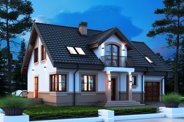  Projekt domu Koralgol II K (BSB1122) - projekt domu parterowego z poddaszem - Zdjęcie 1