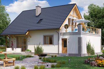  Projekt domu BW-49 wariant 8 (JGC1158) - projekt domu parterowego z poddaszem - Zdjęcie 2