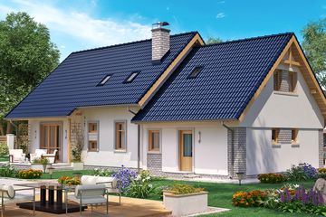  Projekt domu BW-03 wariant 5 (JGC1159) - projekt domu parterowego z poddaszem - Zdjęcie 2