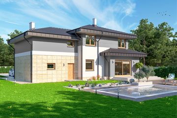  Projekt domu Euzebiusz (WOE1090) - projekt domu z pełnym piętrem - Zdjęcie 3